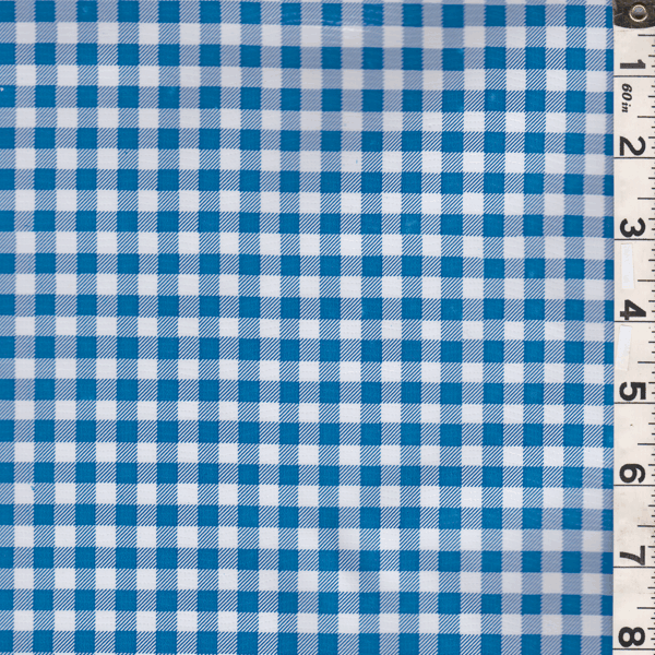 Bright Blue/White Check Oilcloth OC052