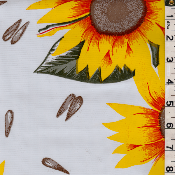 White Floral Oilcloth Roll OC054R