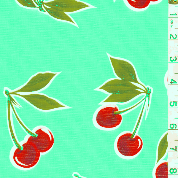 Seafoam Cherry Oilcloth OC065