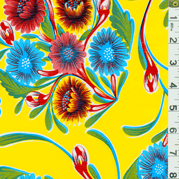 Yellow Floral Oilcloth OC080
