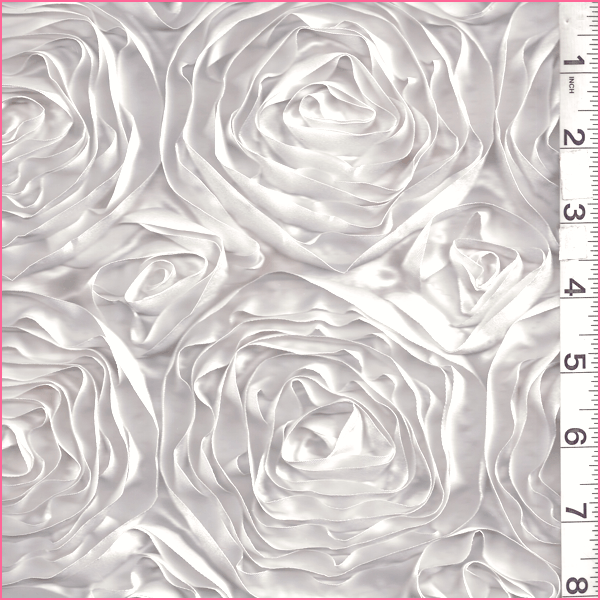 White Rosette Satin Bolt RS0001