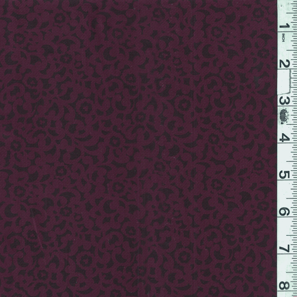 Burgundy Print Stretch Twill 11889
