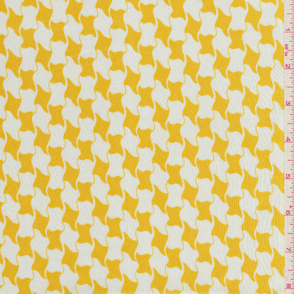 Yellow/White Houndstooth Charmeuse 23807