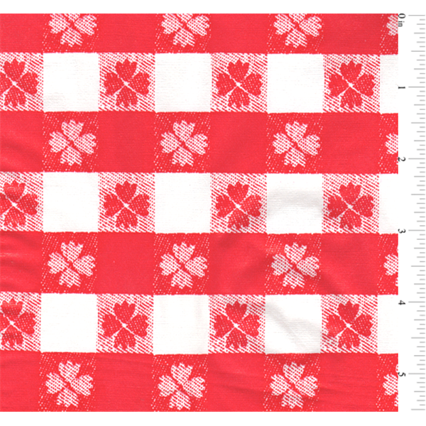 Red Tavern Check Flannel Back Vinyl VY5007
