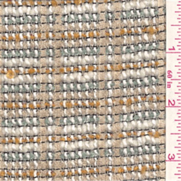 *1 YD PC--Orange/Sea Green Wool Coating 17755