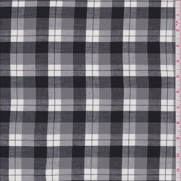 Black/White Plaid Shirting - 27261 Discount Fabrics