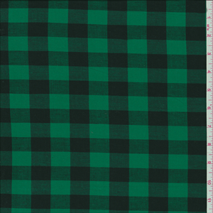 Green/Black Buffalo Plaid Shirting - 27342 | Fashion Fabrics