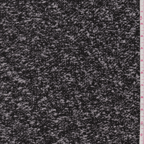 Black/Grey Boucle Wool Coating