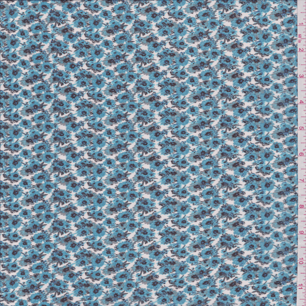 Blue Floral Chiffon