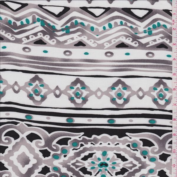 White/Grey Aztec Stripe