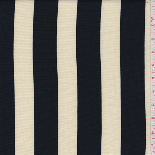 Ivory/Black Stripe Double Knit