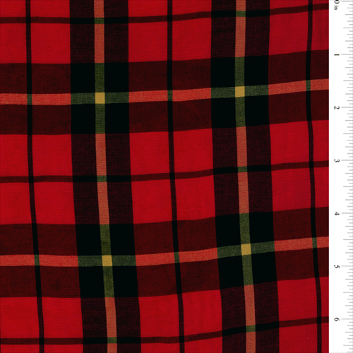Bright Red Plaid Faille