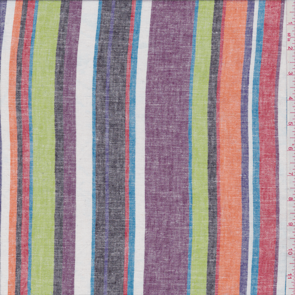 *3 1/2 YD PC--Purple Multi Stripe Chambray
