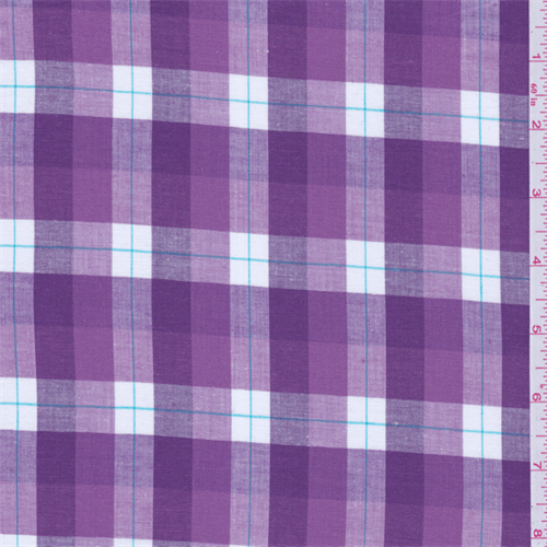 Purple Plaid Shirting