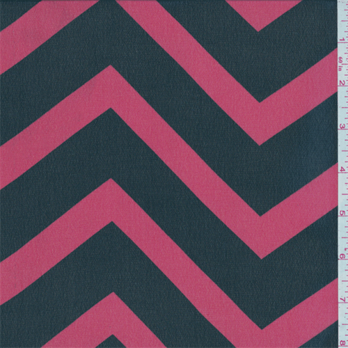 Black/Pink Chevron Georgette