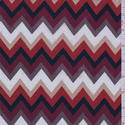 ITY White/Burgundy Chevron Jersey Knit