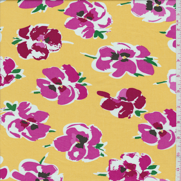 *2 5/8 YD PC--Yellow Floral Shirting