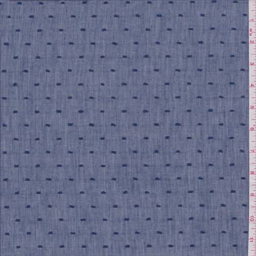 *1 YD PC--Denim Blue Dotted Swiss Lawn
