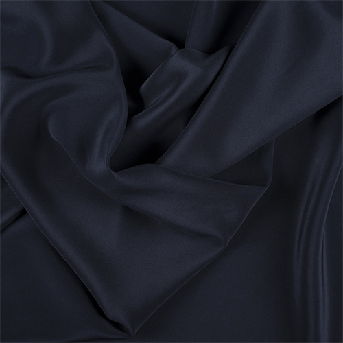 Navy Blue Silk Crepe de Chine