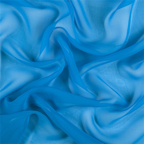 Bright Blue Silk Chiffon