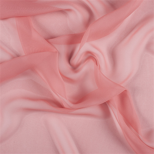 Coral Orange Silk Chiffon