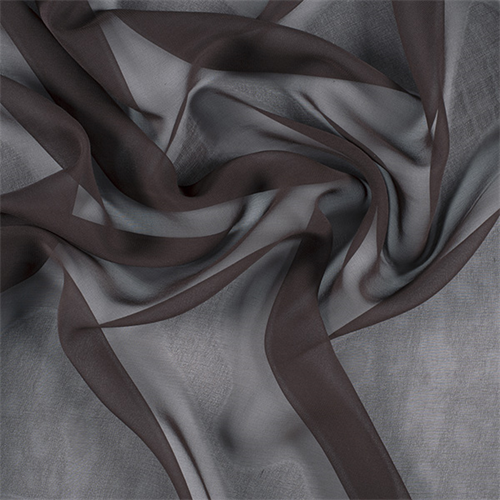 Dark Brown Silk Chiffon