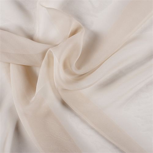 Beige Wide Silk Chiffon