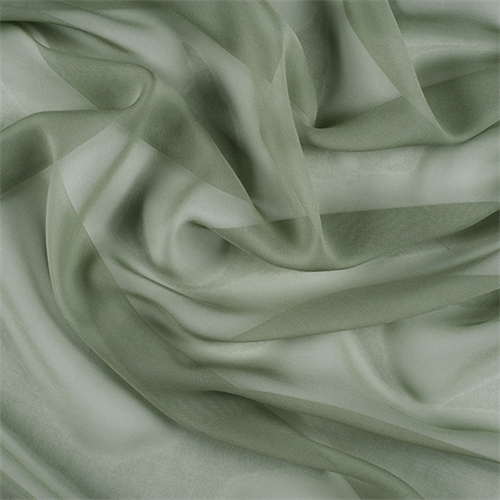 Dark Sage Wide Silk Chiffon