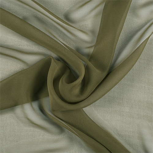 Moss Green Wide Silk Chiffon