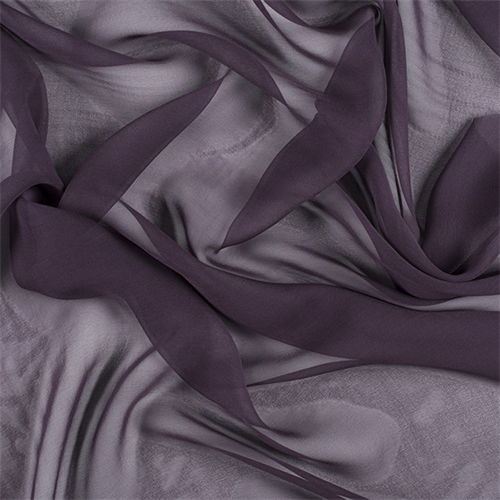 Aubergine Wide Silk Chiffon