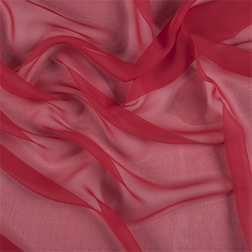 Bright Red Wide Silk Chiffon