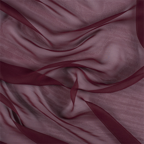 Burgundy Wide Silk Chiffon