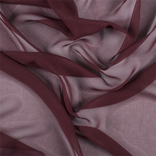 Dark Brick Red Wide Silk Chiffon