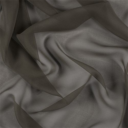 Olive Brown Wide Silk Chiffon