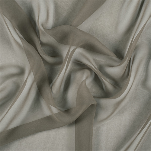 Dark Olive Wide Silk Chiffon