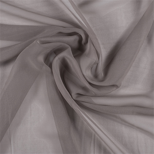 Taupe Wide Silk Chiffon