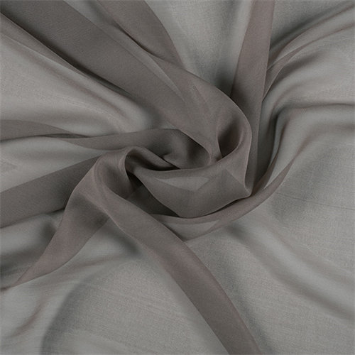 Dark Taupe Wide Silk Chiffon
