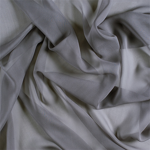 Silver Gray Wide Silk Chiffon