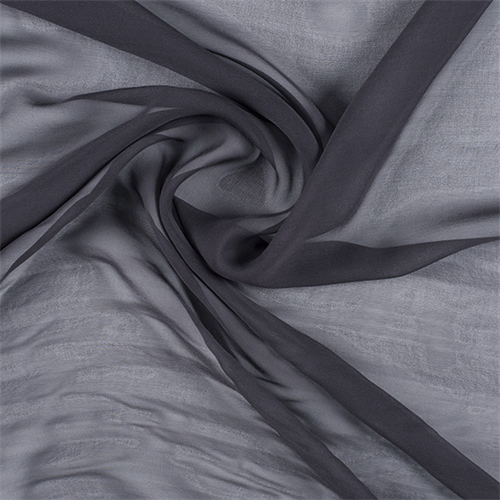 Dark Gray Wide Silk Chiffon
