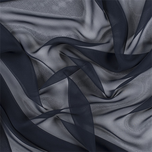 Navy Blue Wide Silk Chiffon