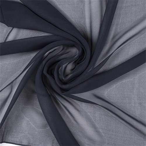 Midnight Navy Wide Silk Chiffon