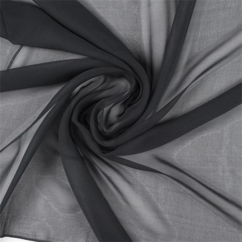 Black Wide Silk Chiffon