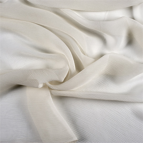 Eggshell Crinkled Silk Chiffon