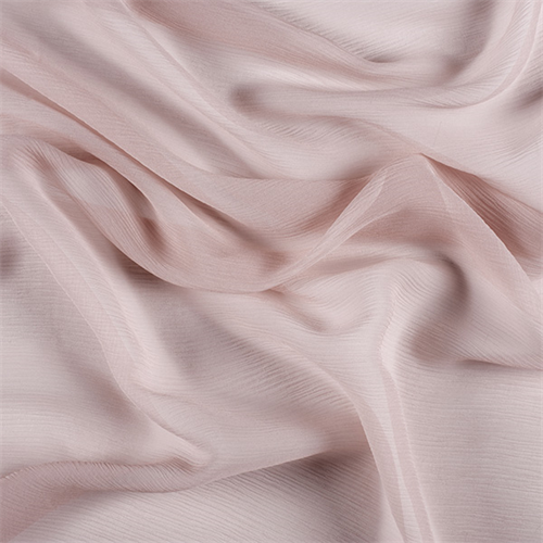 Nude Crinkled Silk Chiffon