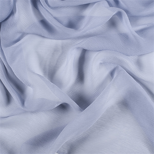 Steel Blue Crinkled Silk Chiffon