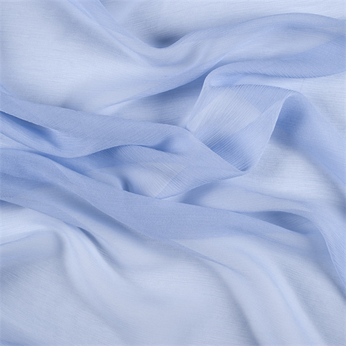 Sky Blue Crinkled Silk Chiffon