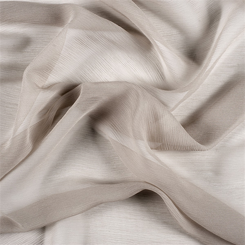 Light Taupe Crinkled Silk Chiffon