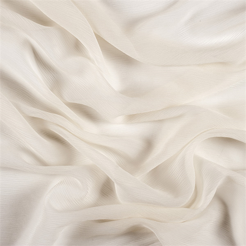 Pale Yellow Crinkled Silk Chiffon