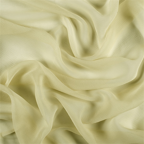 Chartreuse Crinkled Silk Chiffon