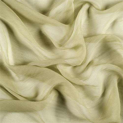 Celery Green Crinkled Silk Chiffon